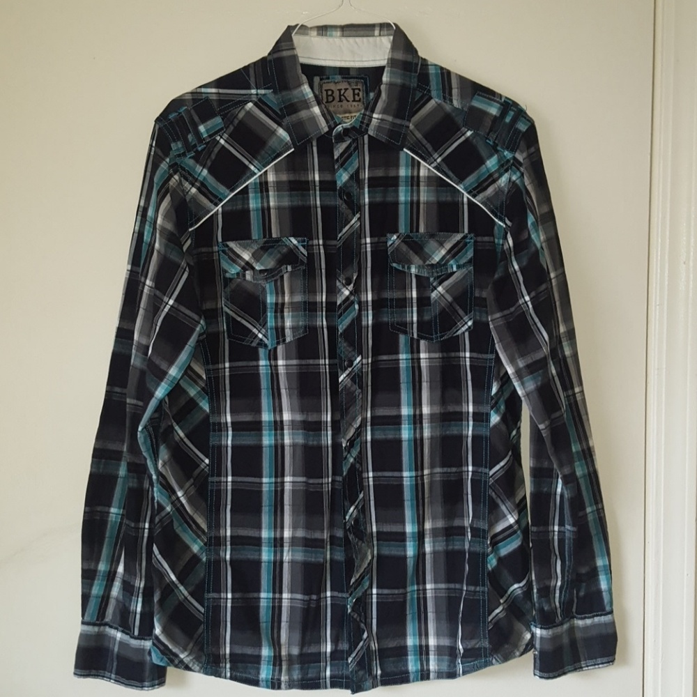 Bke Brand Mens large button snap dress shirt